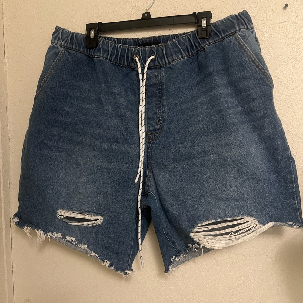Fashion Nova Distressed Blue Jean Shorts
